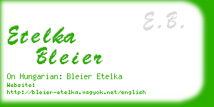 etelka bleier business card